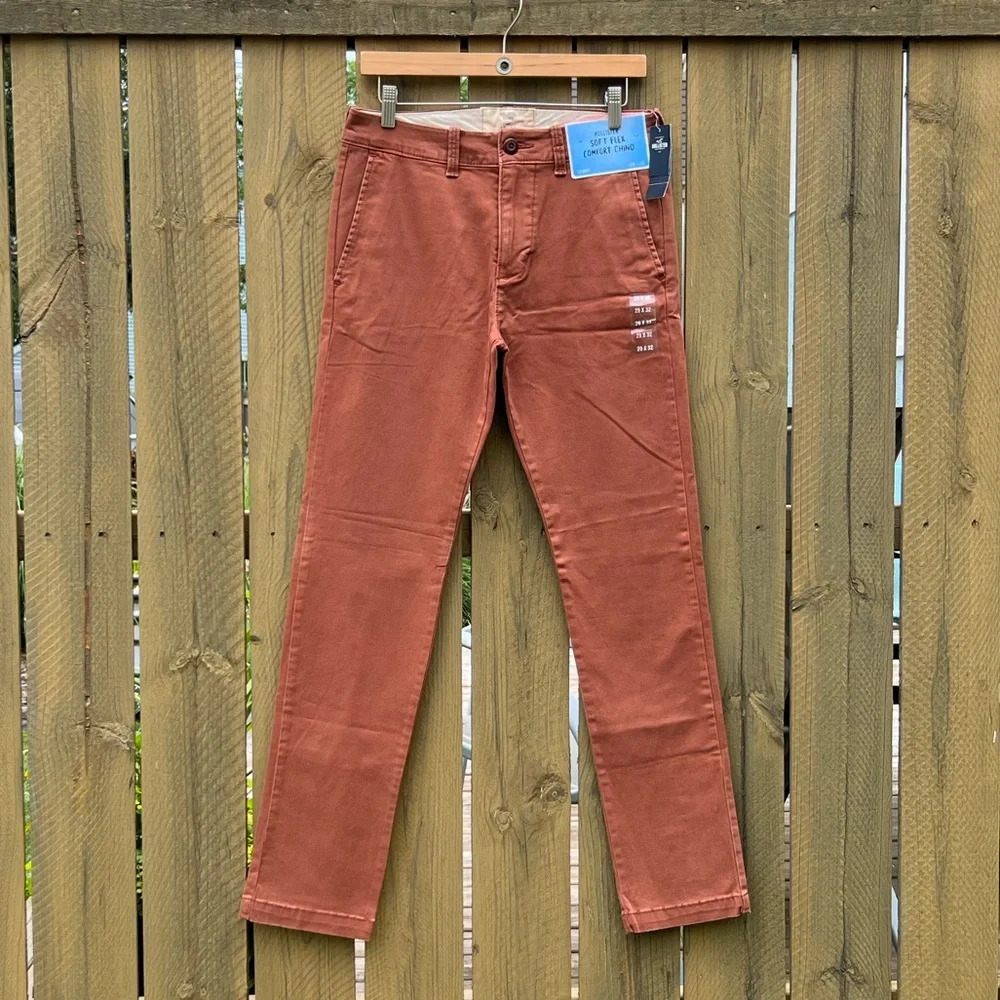 31 X 36 NWT Hollister Burnt Orange Soft Flex Skinny Comfort Chino Pants